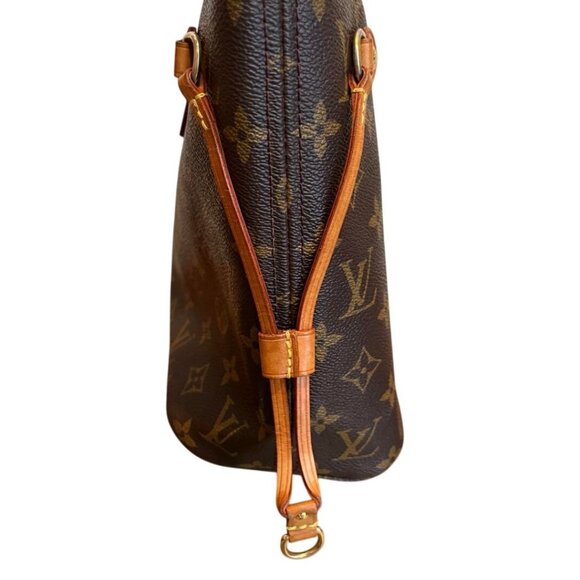 Authentic Louis Vuitton Neverfull PM Monogram Tote Shoulder Bag Brown Tan LV - Picture 7 of 14